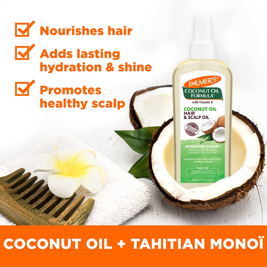 Palmer's Coconut Hair Care Bundle with a tropical background