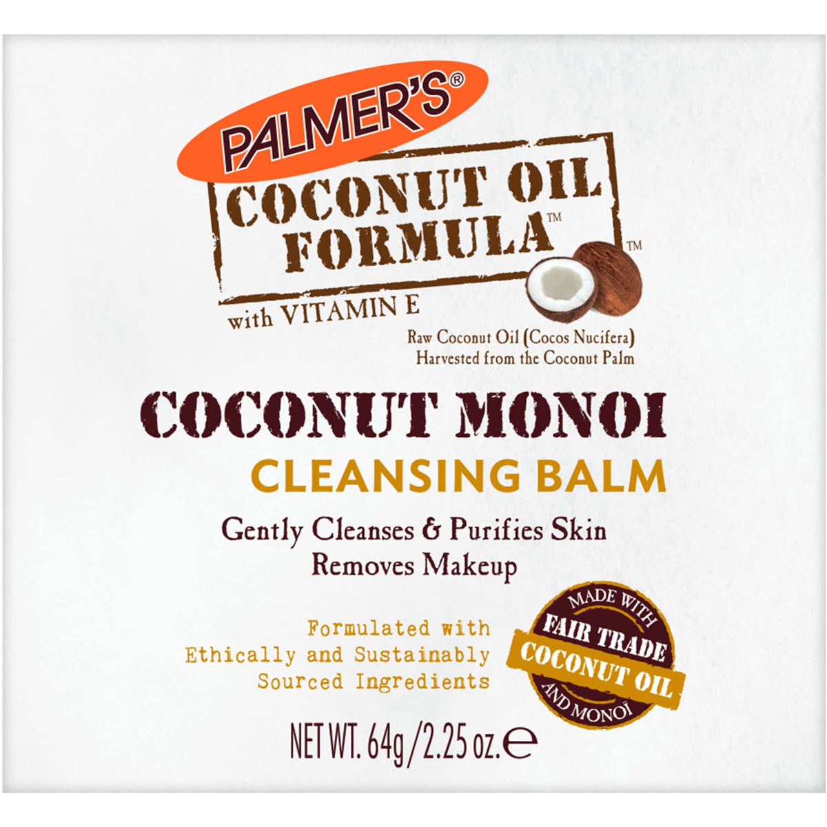 Palmer's Coconut Monoi Facial Cleansing Balm front view 110g