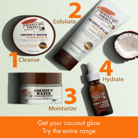 Palmer's Coconut Oil Face Care Bundle with ingredients displayed