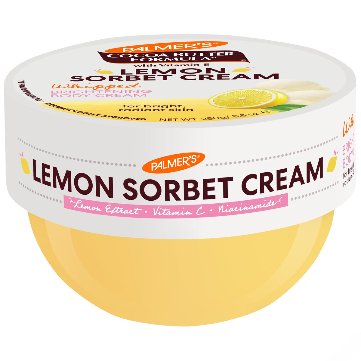 Palmer's Lemon Sorbet Brightening Whipped Body Cream front view