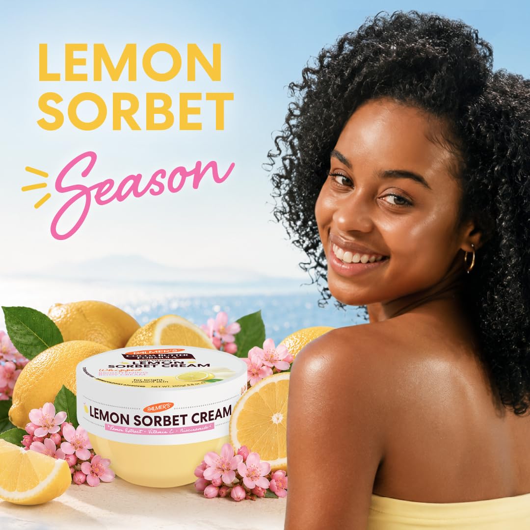Palmer's Lemon Sorbet Brightening Whipped Body Cream texture close-up