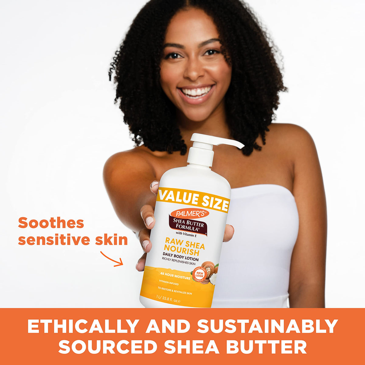 Palmer's Raw Shea Body Lotion application on skin