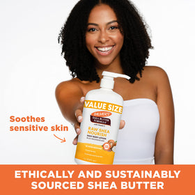 Palmer's Raw Shea Body Lotion application on skin