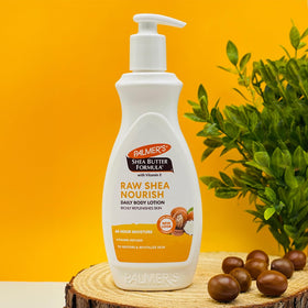 Palmer's Shea Formula Raw Shea Body Lotion back view, 13.5 Fl Oz