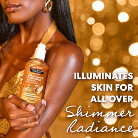 Palmer's Shimmer Body Oil bottle side view with Cocoa Butter