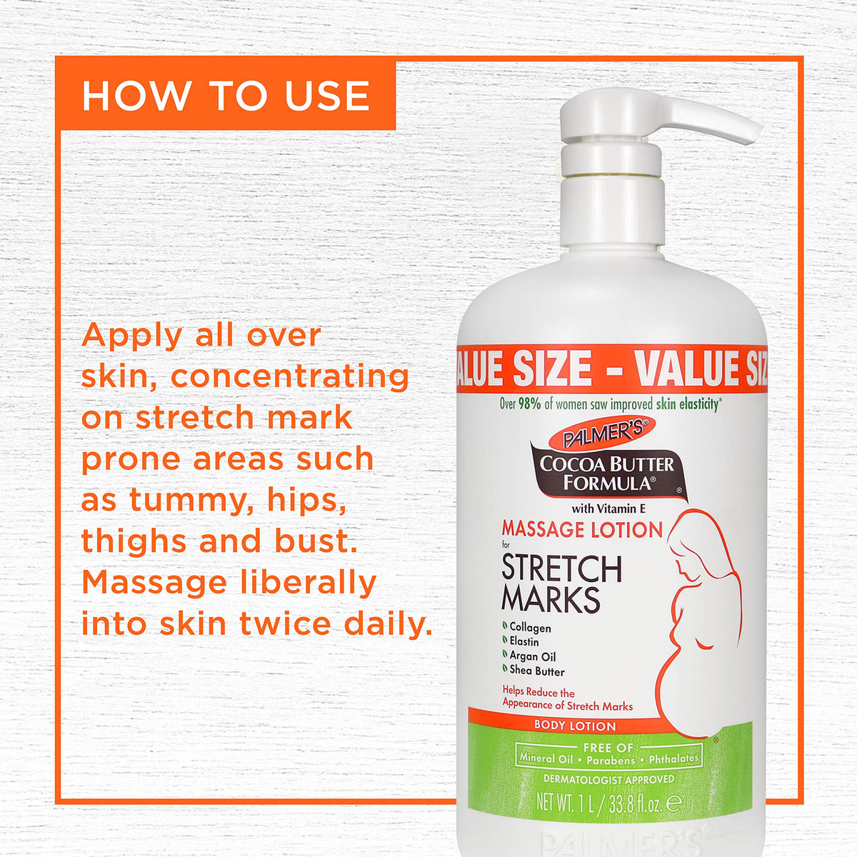 Palmer's Stretch Marks Body Lotion 33.8 Oz back view