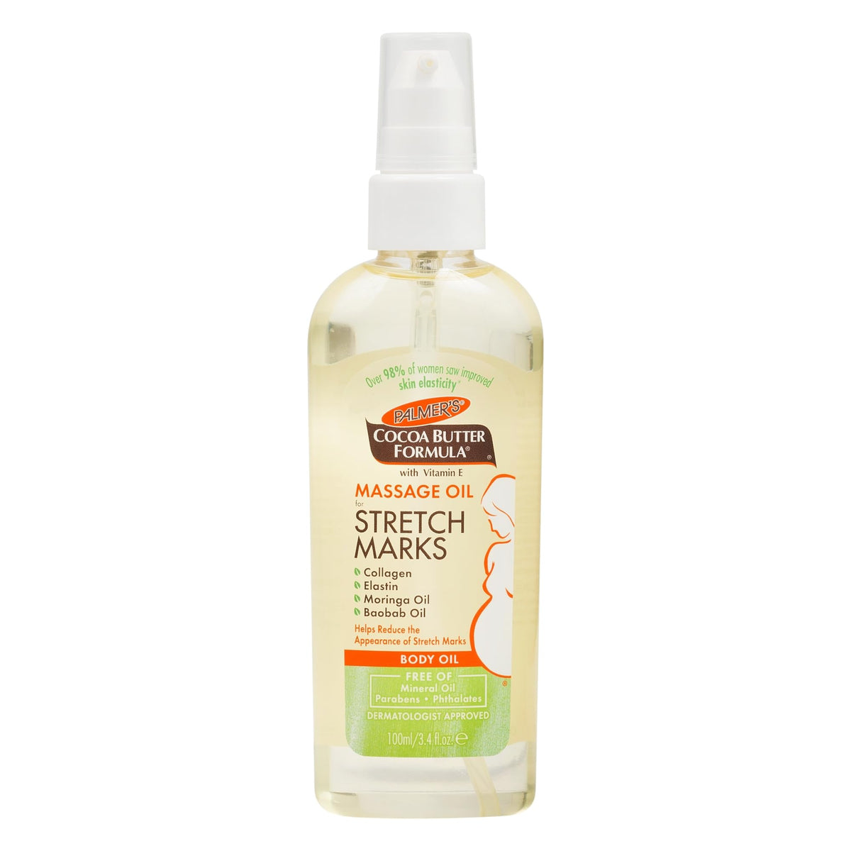 Palmer's Stretch Marks Massage Oil 3.4 Oz front view