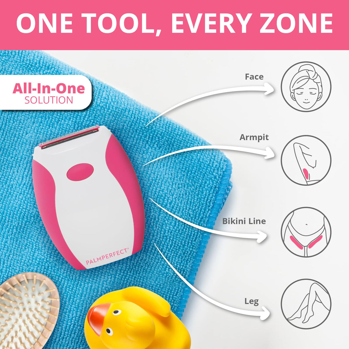 palmperfect Electric Shaver for Women wet use demonstration