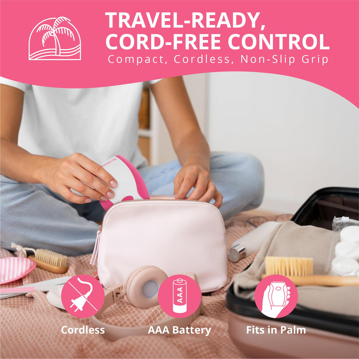palmperfect Electric Shaver for Women with batteries and accessories