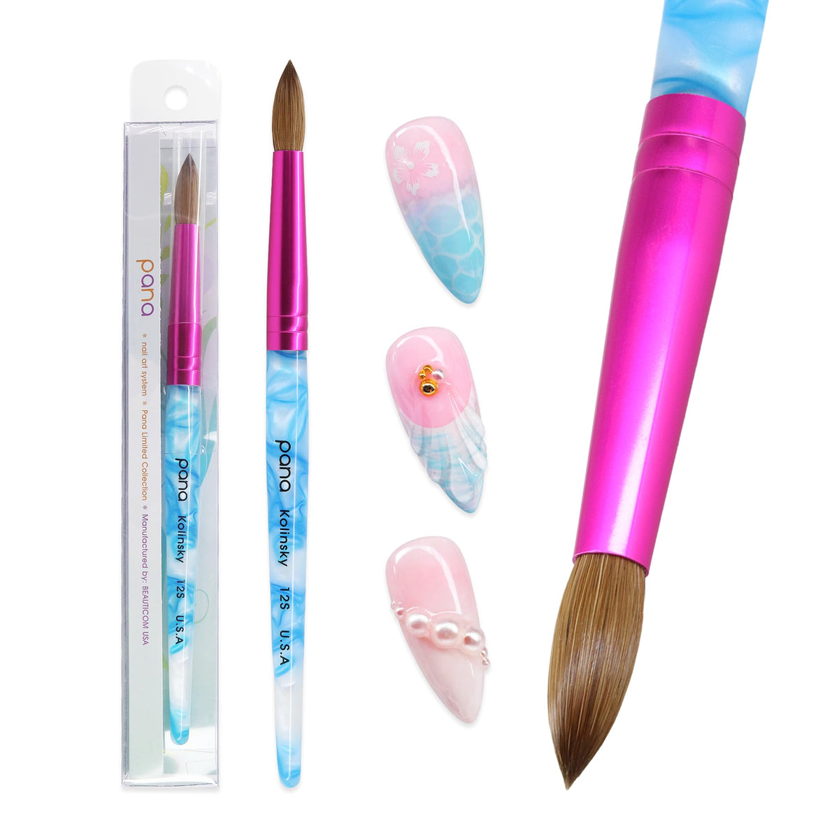 PANA Acrylic Nail Brush being used for nail art application