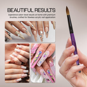 PANA acrylic nail brush demonstrating smooth application on nails