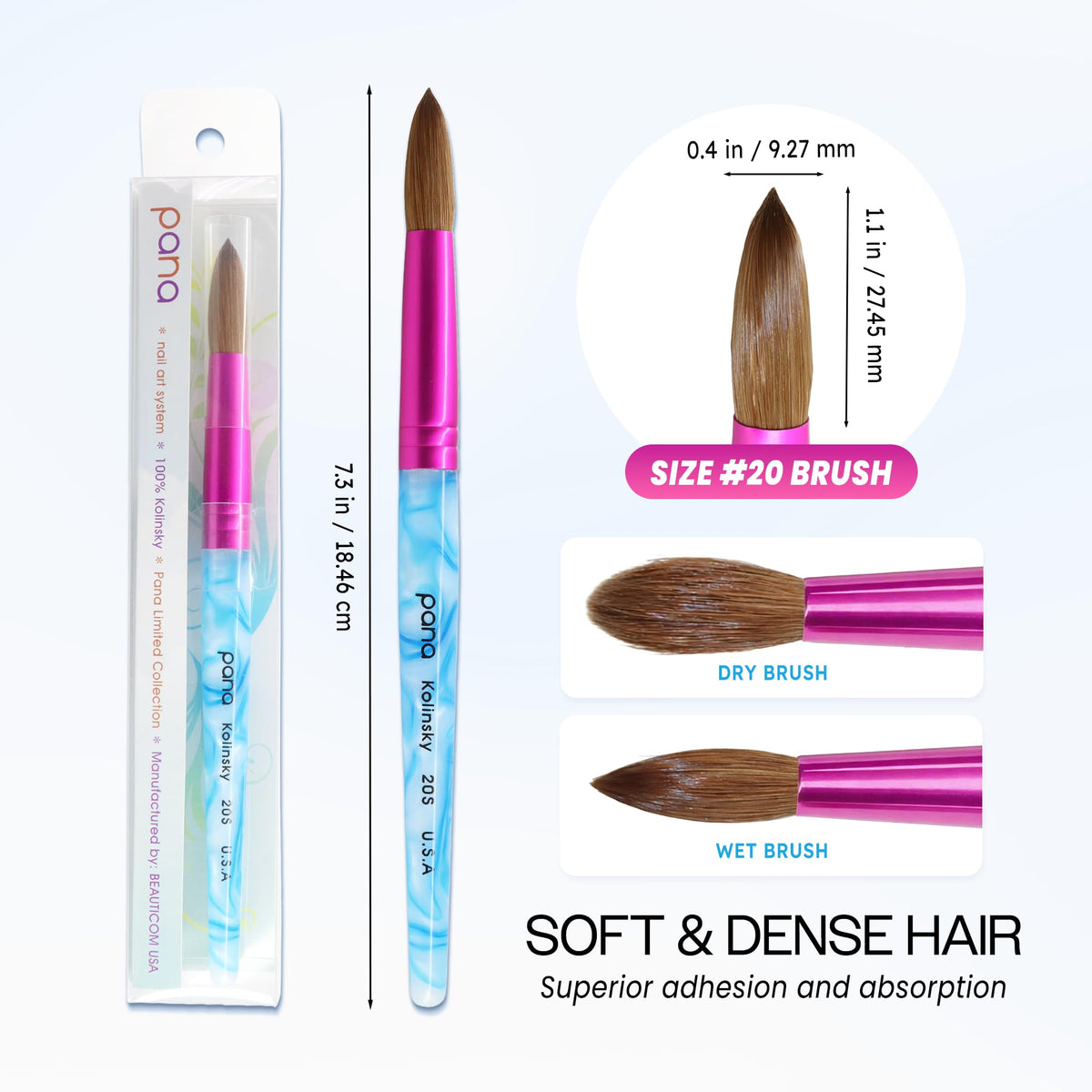PANA acrylic nail brush in use for nail art application
