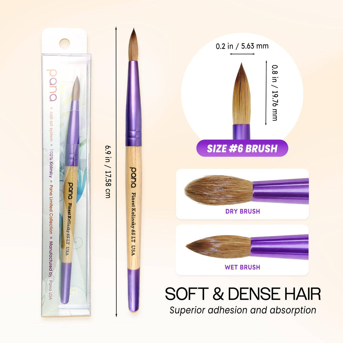 PANA Acrylic Nail Brush in use on a nail art design