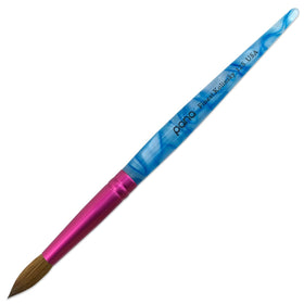 PANA Acrylic Nail Brush Size 12 front view with blue swirl handle