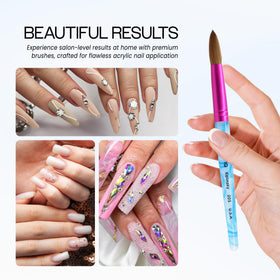 PANA acrylic nail brush with dimensions displayed