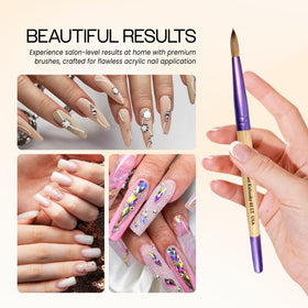 PANA Acrylic Nail Brush with purple ferrule and Kolinsky hair