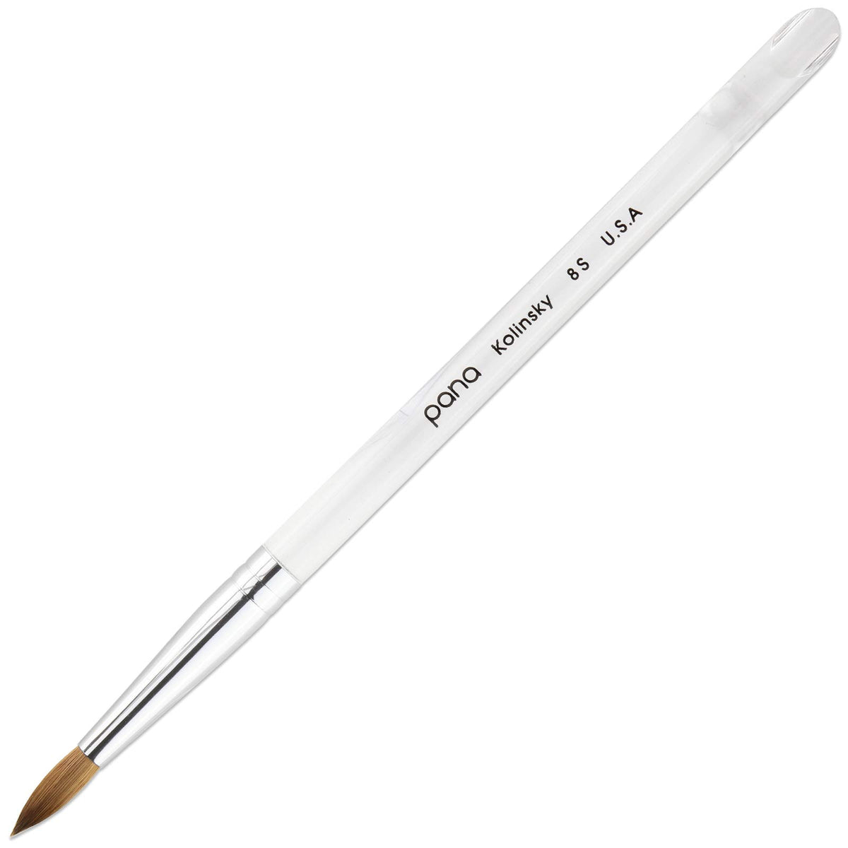 PANA Kolinsky Nail Brush Size 8 with clear acrylic handle