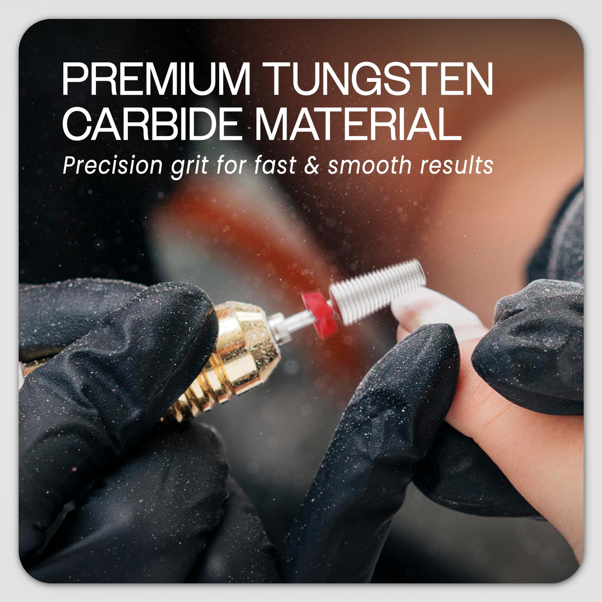 PANA Nail Carbide 5 in 1 Bit in use on acrylic nails