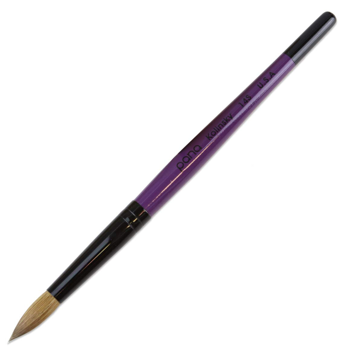 PANA Pure Kolinsky Acrylic Nail Brush Size 14 with purple wood handle