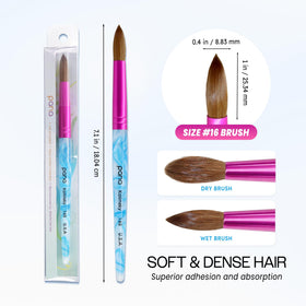 PANA Pure Kolinsky Hair Acrylic Nail Brush side view