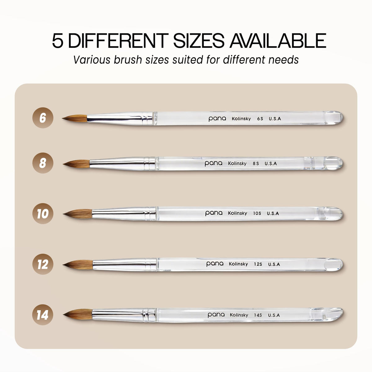 PANA Pure Kolinsky Hair Brush packaging view