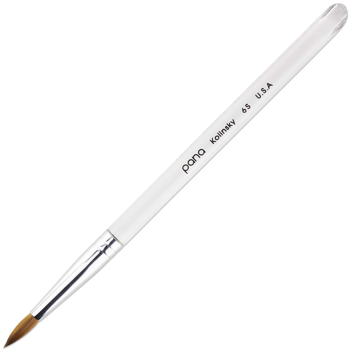 PANA Pure Kolinsky Nail Brush Size 6 with clear acrylic handle