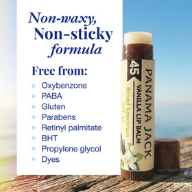 Panama Jack Lip Balm SPF 45 with an adjustable dispensing knob