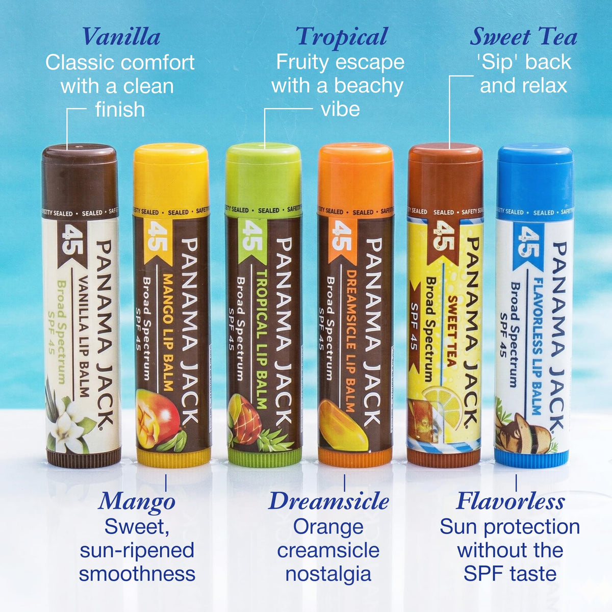 Panama Jack Sunscreen Lip Balm SPF 45 Dreamsicle outdoors