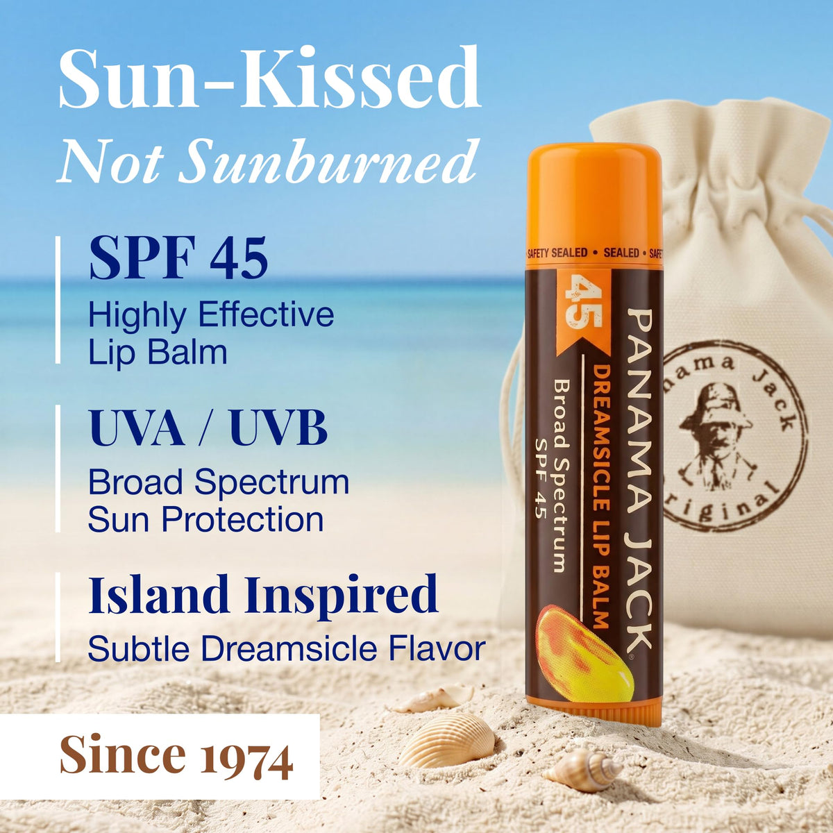 Panama Jack Sunscreen Lip Balm SPF 45 Dreamsicle packaging