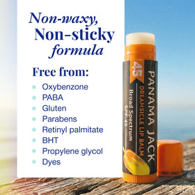 Panama Jack Sunscreen Lip Balm SPF 45 Dreamsicle with adjustable knob