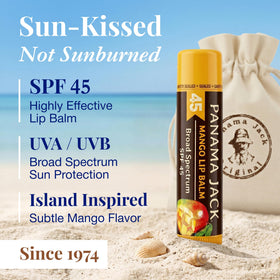 Panama Jack Sunscreen Lip Balm SPF 45 mango flavour side view