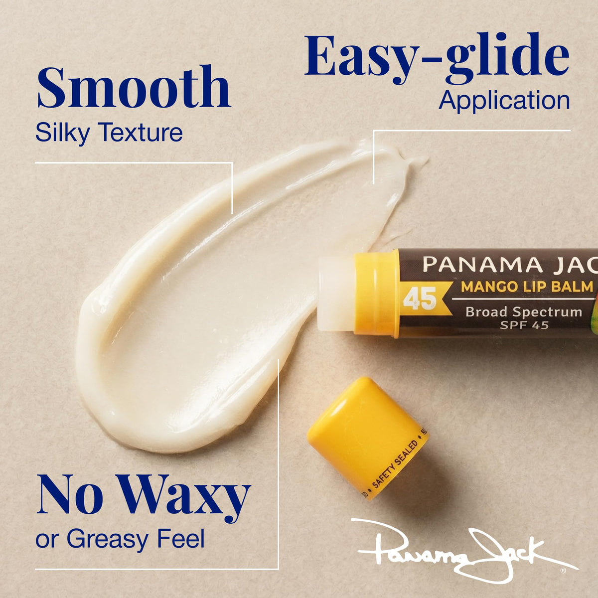 Panama Jack Sunscreen Lip Balm SPF 45 mango flavour with adjustable dispensing knob