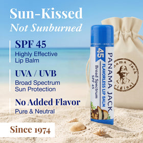 Panama Jack Sunscreen Lip Balm SPF 45 tube with adjustable dispensing knob