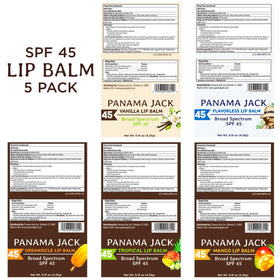 Panama Jack Sunscreen Lip Balm tubes with flavours displayed