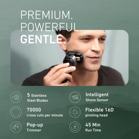 Panasonic ARC5 Electric Razor side view showing pop-up trimmer