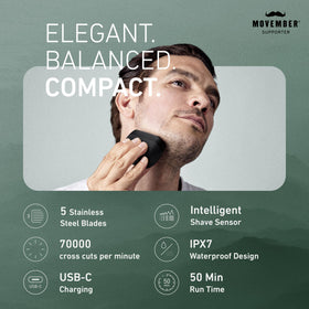 Panasonic ARC5 electric shaver side view showing blades