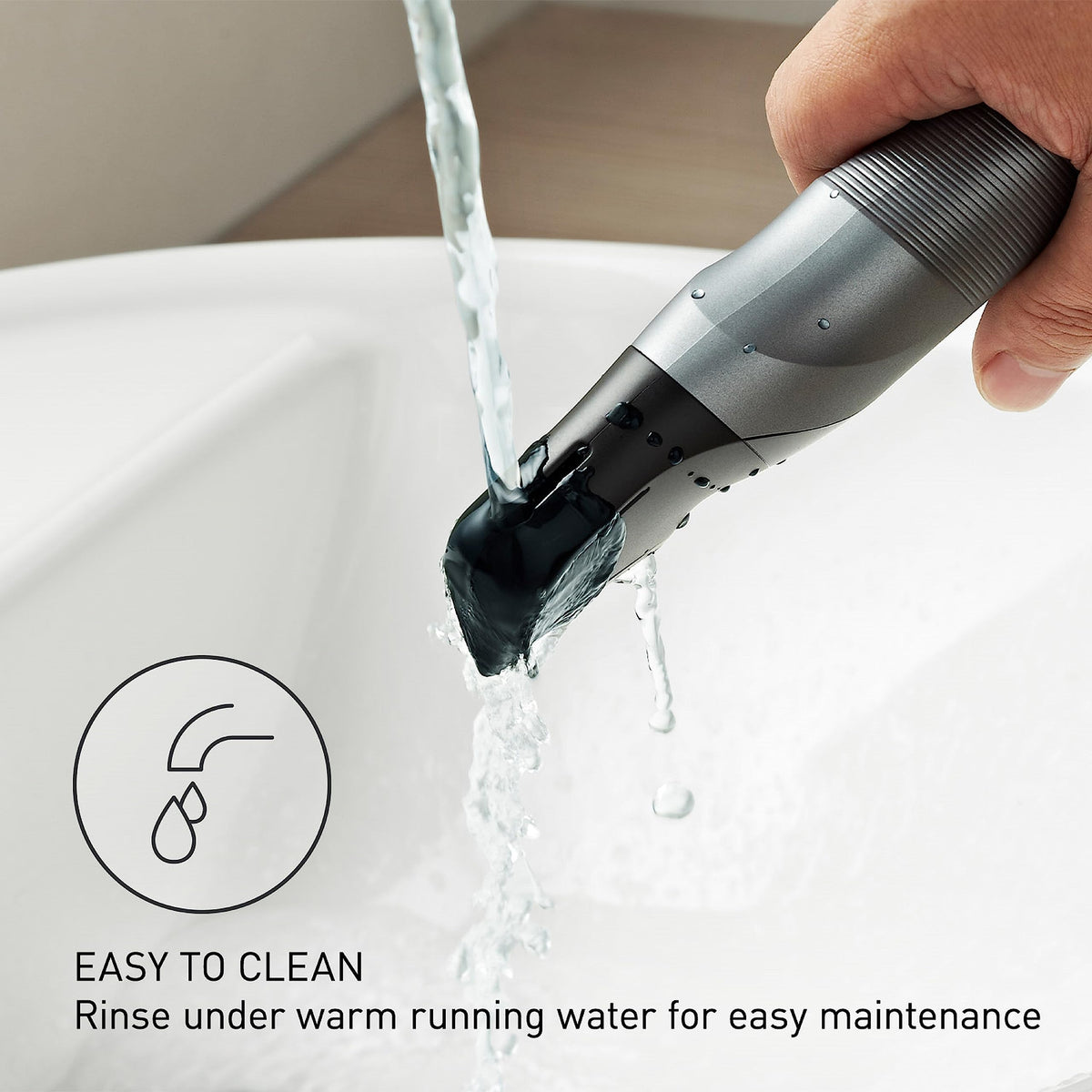 Panasonic Body Groomer demonstrating wet use