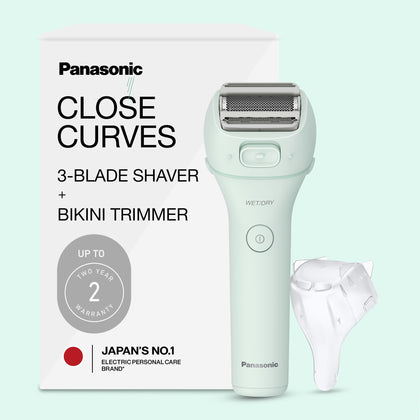 Panasonic Electric Bikini Trimmer front view with ergonomic handle