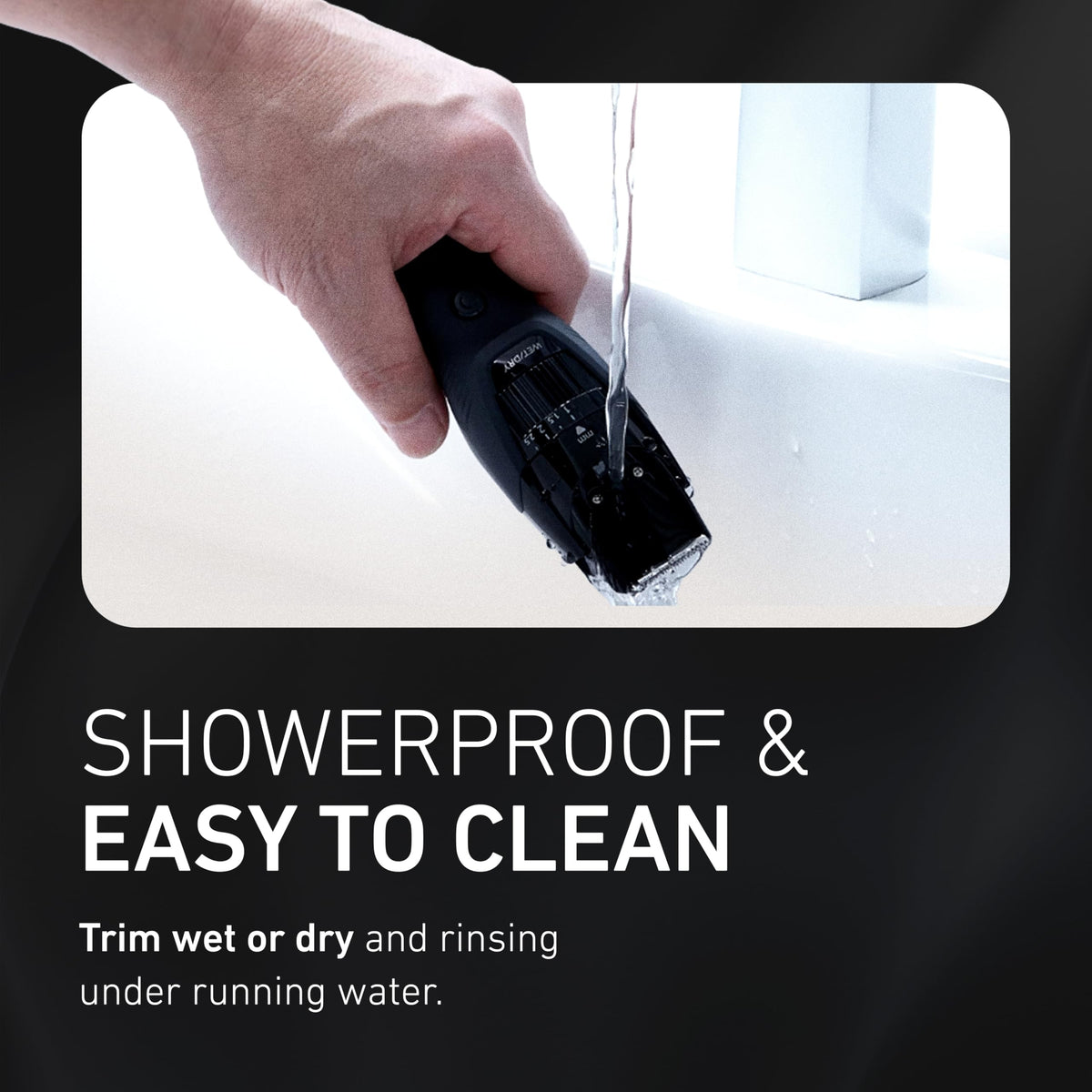 Panasonic ER-GB42-K trimmer displaying adjustable length settings