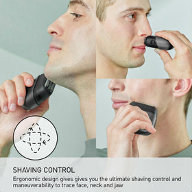 Panasonic ES-CM3A-K Travel Shaver in use during wet shaving