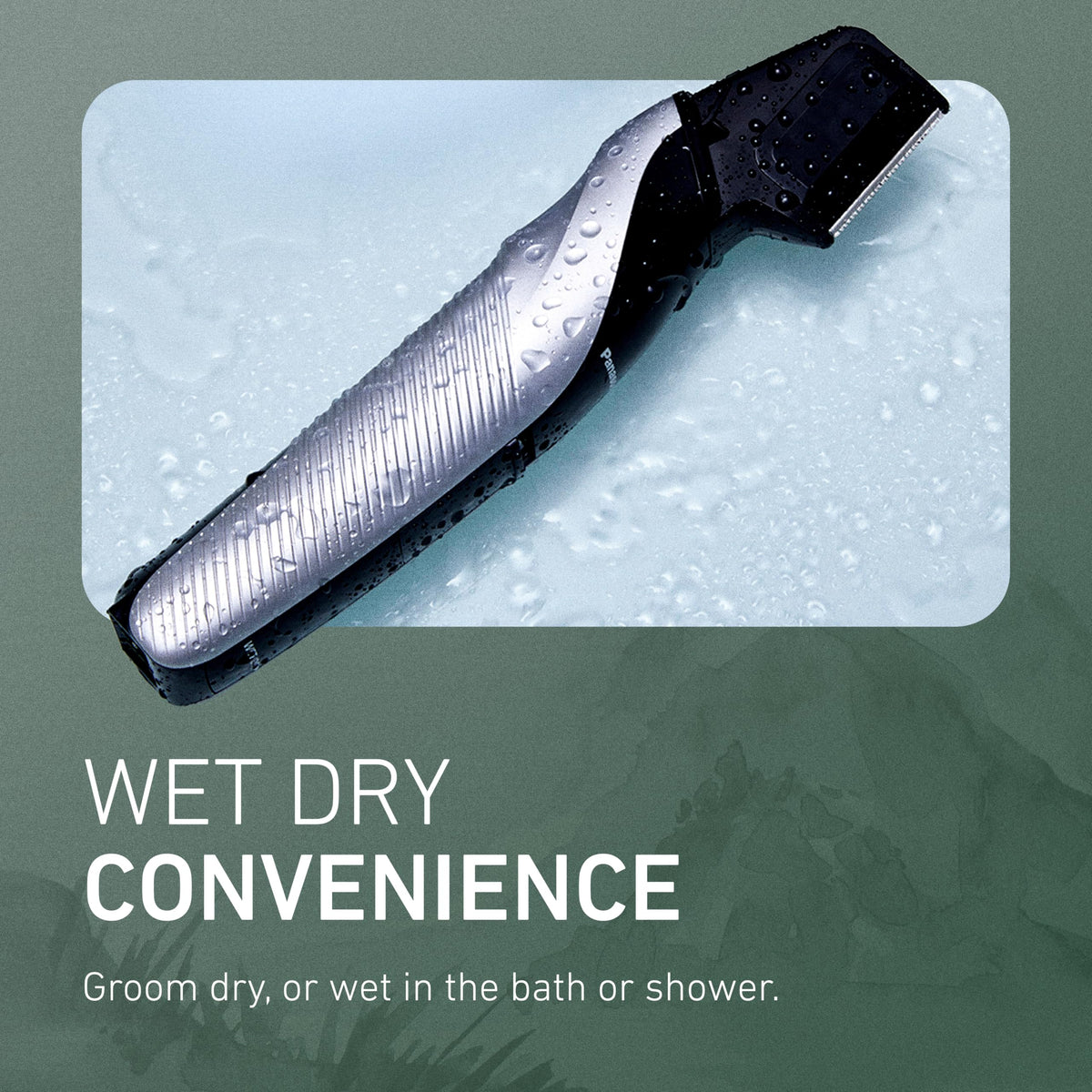 Panasonic trimmer being used in the shower