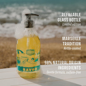 Panier des Sens hand soap bottle showing Marseille-inspired design