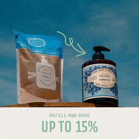 Panier des Sens Iris Liquid Hand Soap bottle with refill