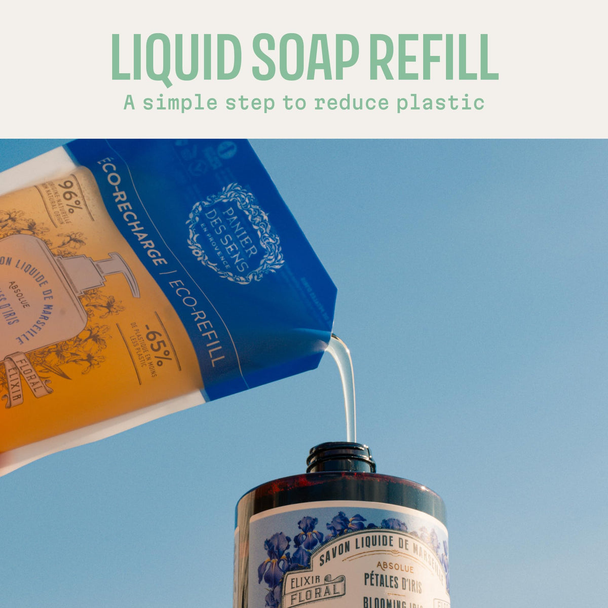 Panier des Sens Iris Liquid Hand Soap refill pack