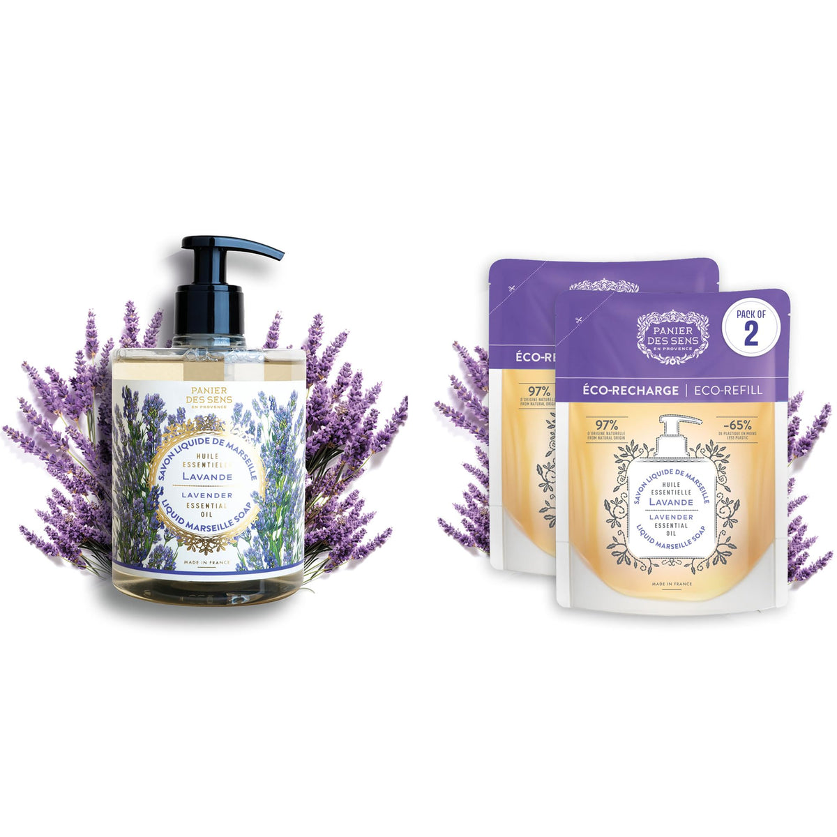 Panier des Sens Lavender Liquid Hand Soap 50.7 fl oz front view