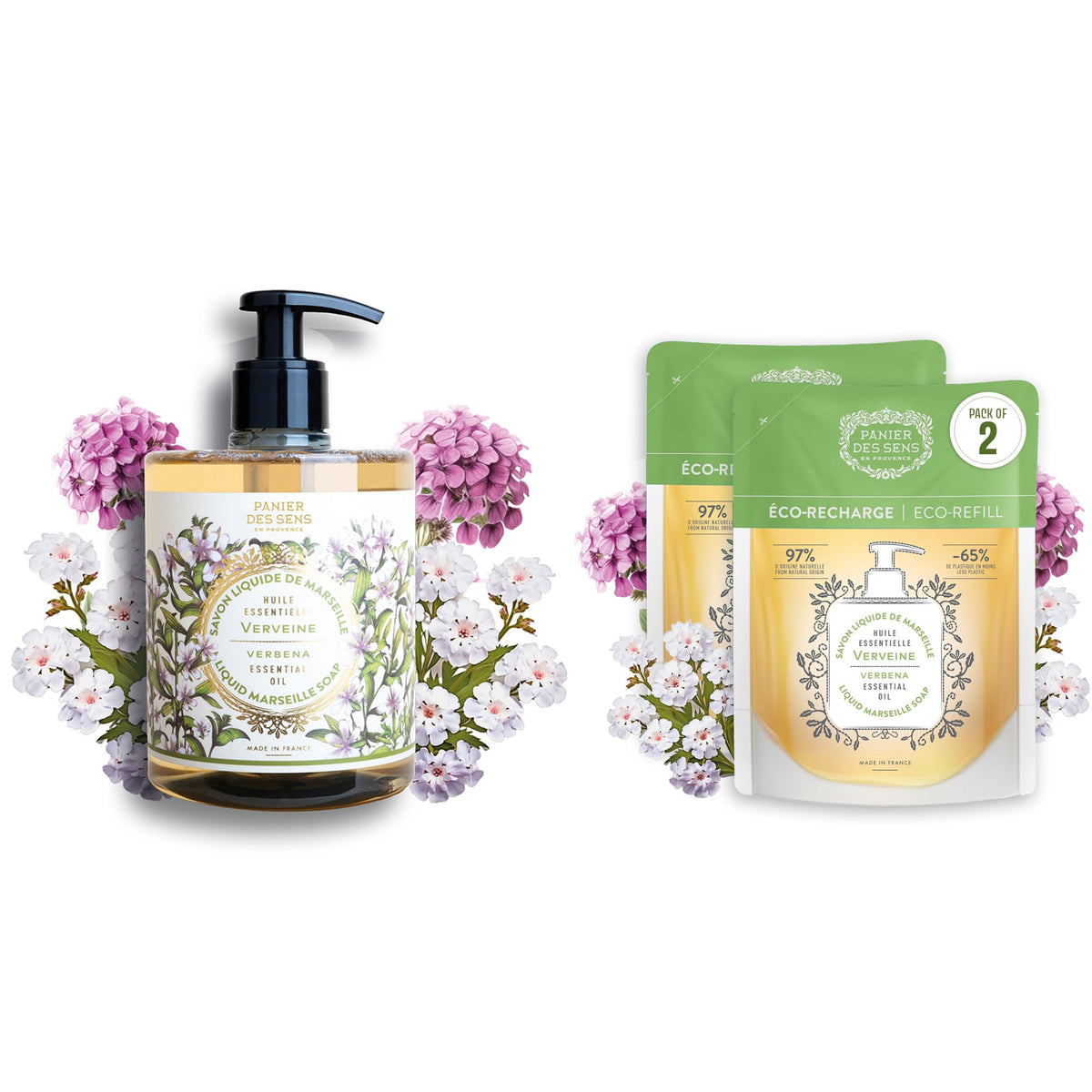 Panier des Sens Lemon Verbena Liquid Hand Soap front view