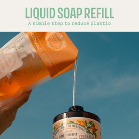 Panier des Sens Orange Blossom Liquid Hand Soap in kitchen setting