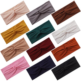 Panleding 12 Pcs Stretchy Headbands assorted colours front view