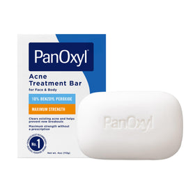 PanOxyl Acne Bar front view with packaging