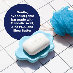 PanOxyl Acne Cleansing Bar in hand for usage
